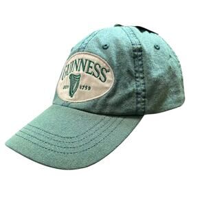 Guinness Distressed Patch Baseball Cap NWT Unisex OS Bottle Green Adjustable